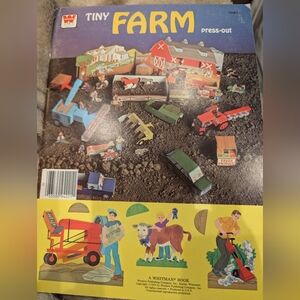 Vintage 1978 Tiny Farm paper craft Press-Out Book a Whitman book